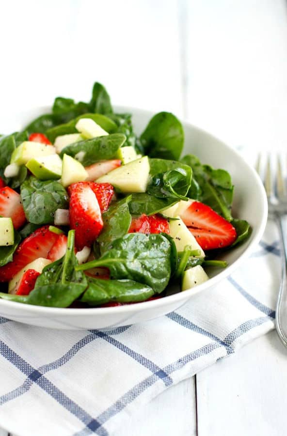 Spinach Strawberry Salad with Orange Poppy Seed Dressing