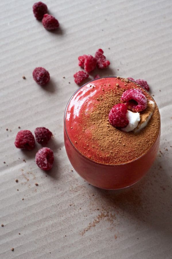 Super Red Velvet Smoothie with Raspberry and Cacao
