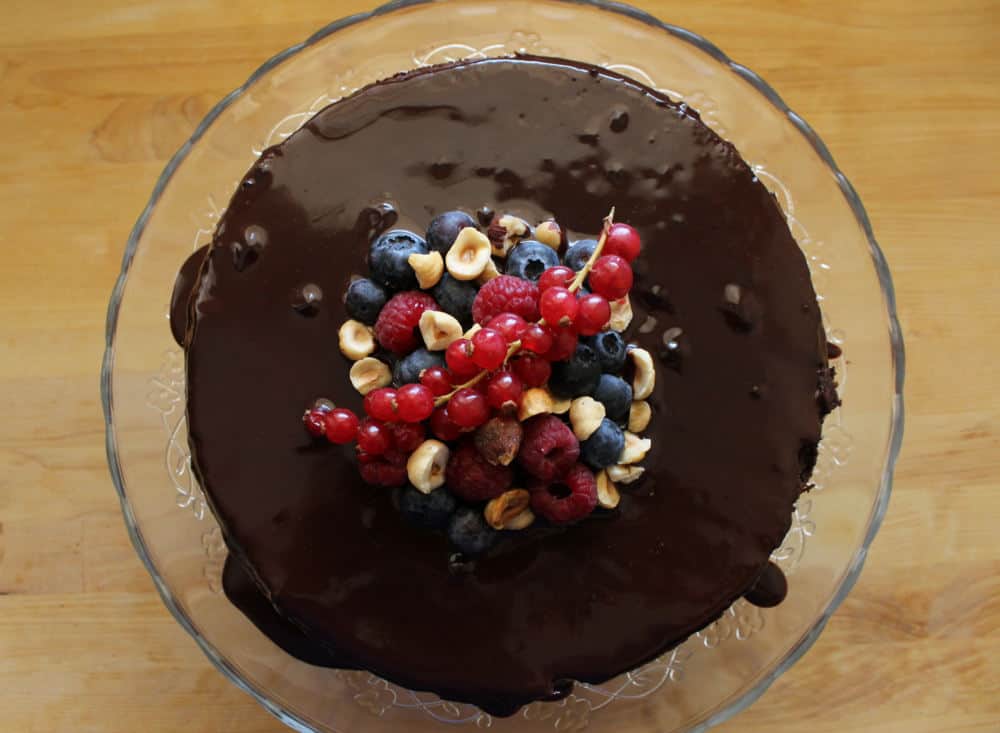 Sweet Potato Blueberry Chocolate Cake