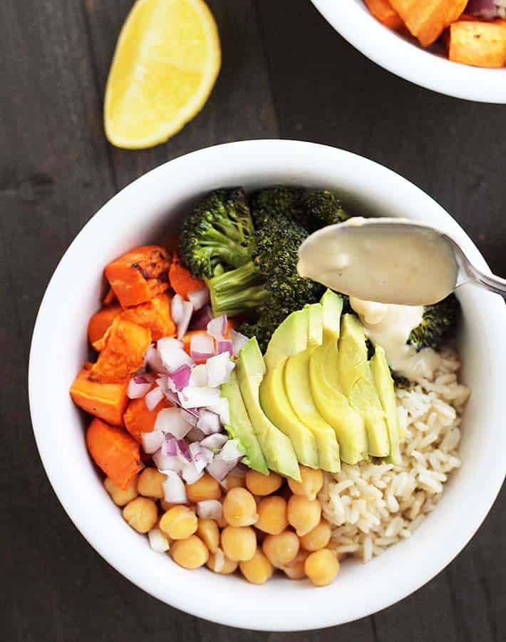 Sweet Potato Broccoli Chickpea Bowls