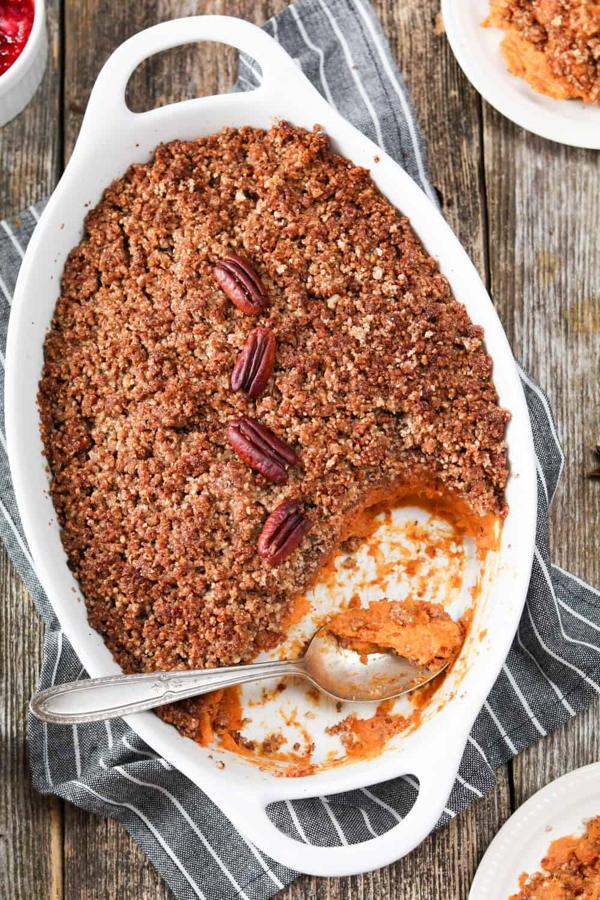 Sweet Potato Casserole With Pecan Crumble