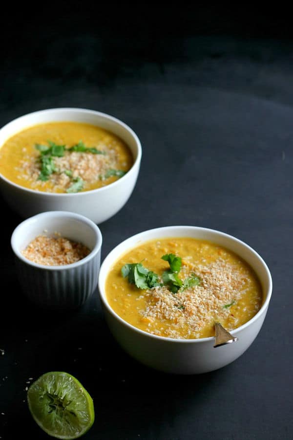 Sweet Potato, Coconut + Red Lentil Dal