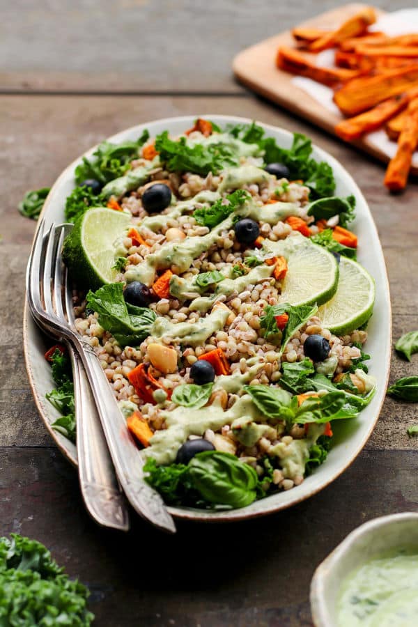 Sweet Potato & Pesto Buckwheat Salad