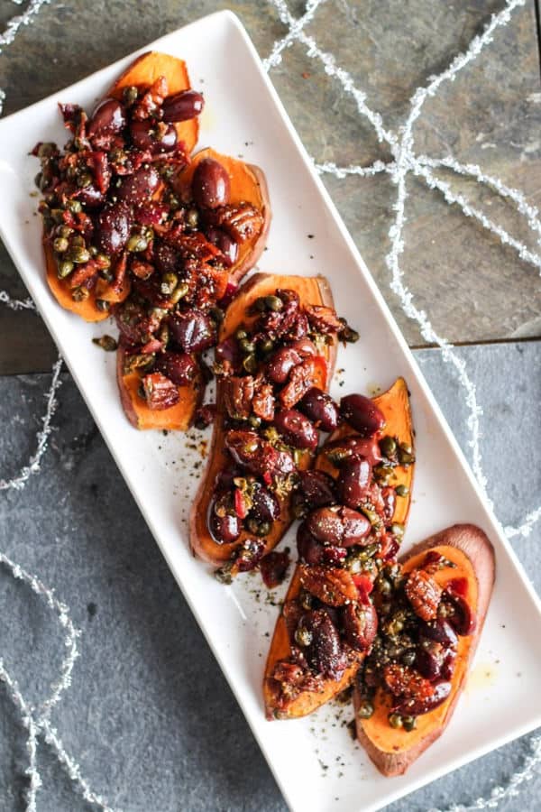 Sweet Potato Toast with Caper Tapenade