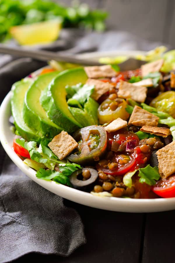Taco Salad with Lentils