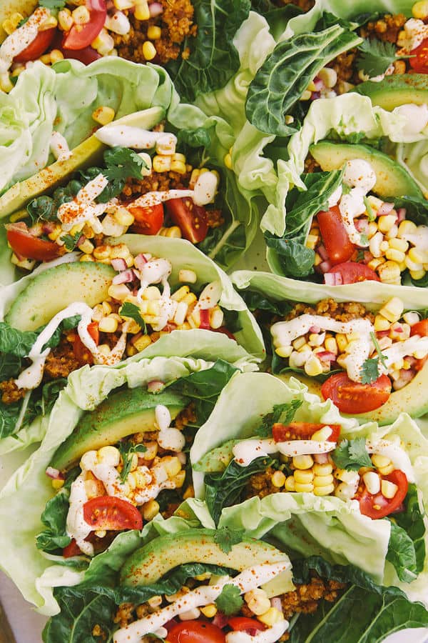 Tacos with Sweet Corn Salsa & Cashew Sour Cream