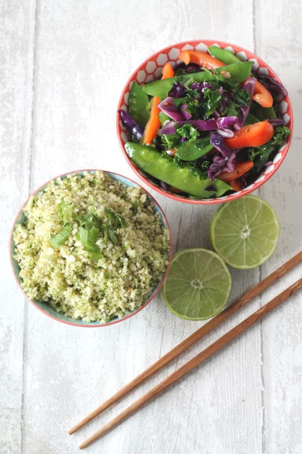 Thai Broccoli & Cauliflower Rice with Stir Fried Veggies