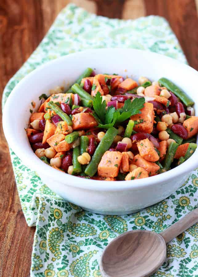 Three Bean Sweet Potato Salad