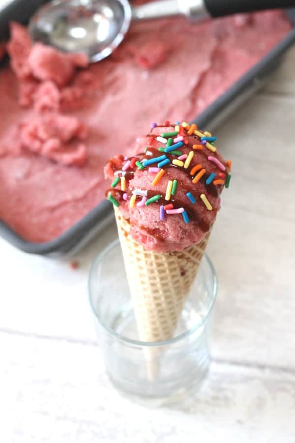 Two Ingredient Strawberry Ice Cream