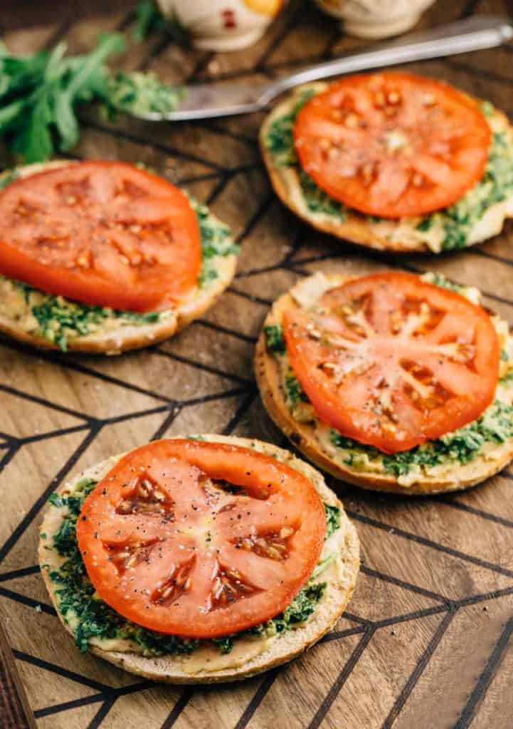 Bagel Thin Pesto Sandwiches