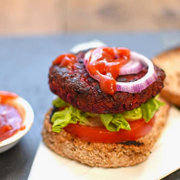 Beetroot, Chickpea and Bean Burgers