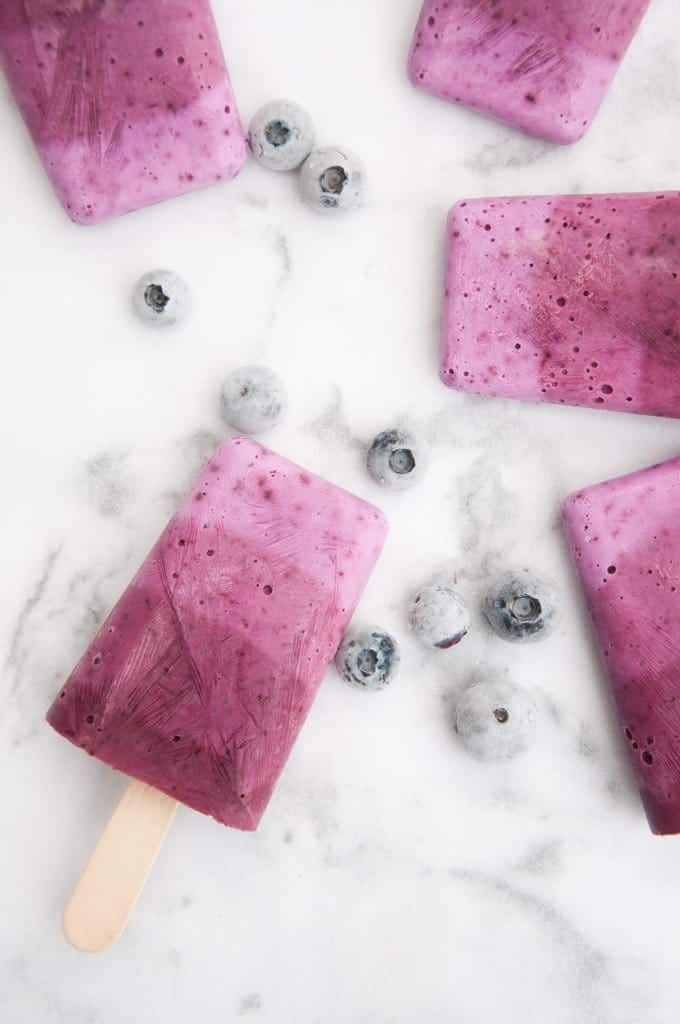 Blueberry Ombre Popsicles (2 Ingredients)