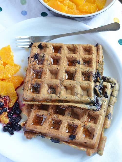 Blueberry-Orange Buckwheat Waffles