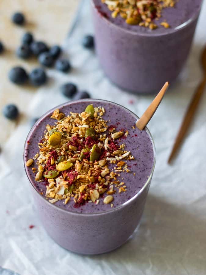 Blueberry Zucchini Protein Smoothie