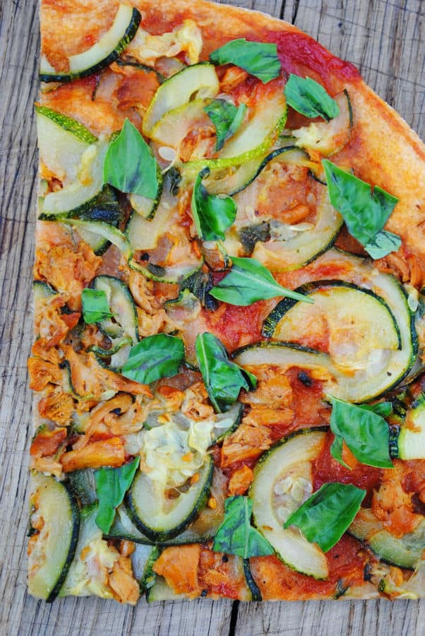 Chanterelle and Zucchini Pizza