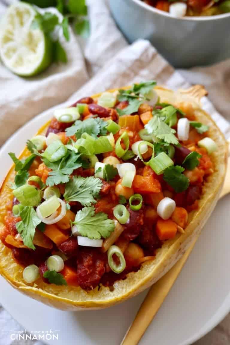 Chili Spaghetti Squash Boats