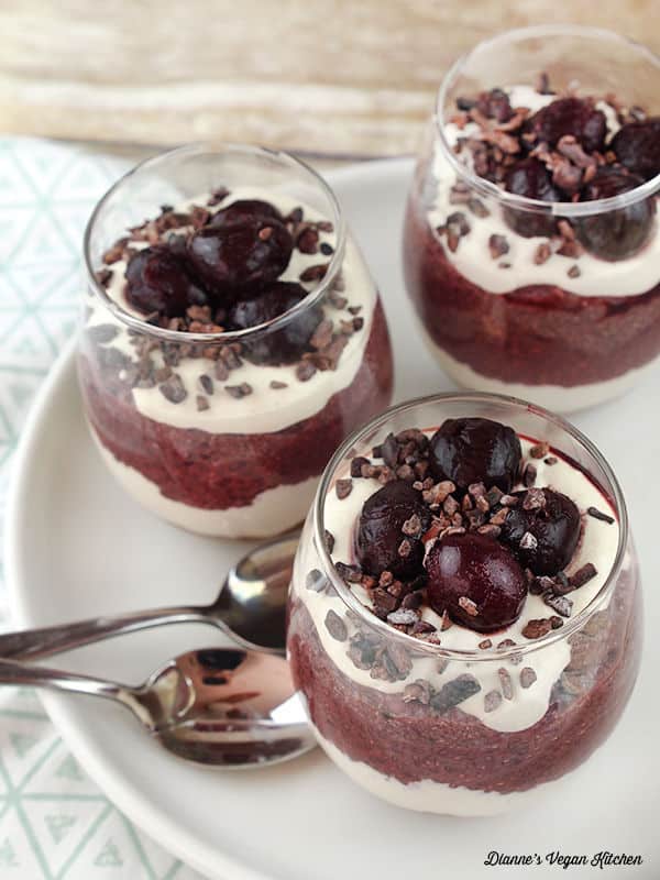 Chocolate Cherry Chia Pudding Parfaits