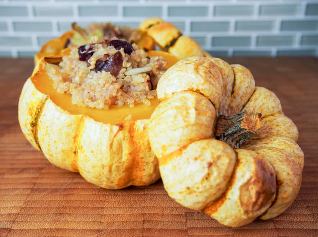 Cranberry, Chestnut and Quinoa Stuffed Squash