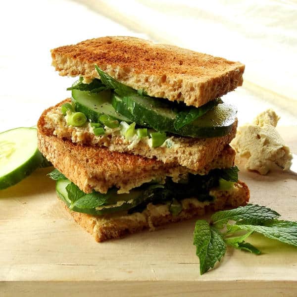 Cream Cheese Cucumber Mint Sandwiches