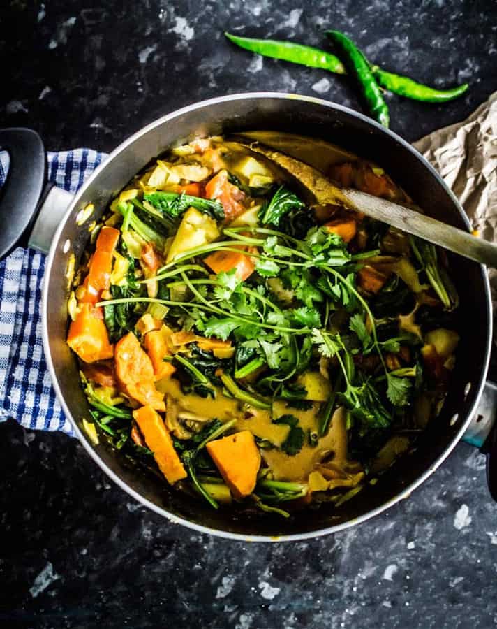 Potato, Mushroom and Coconut Curry