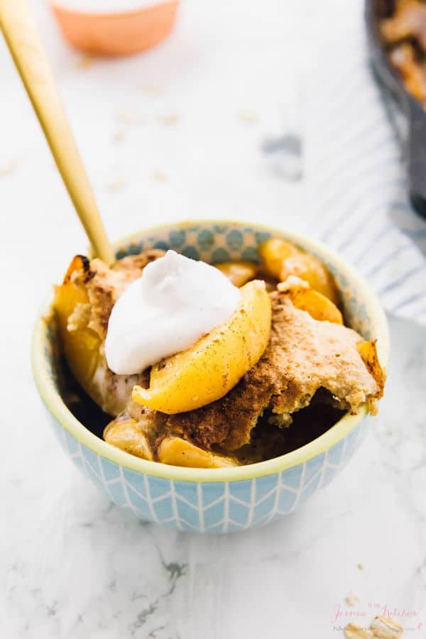 Easy Breakfast Peach Cobbler (Gluten Free)