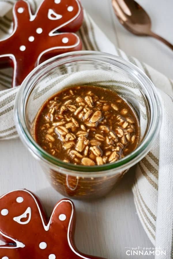 Easy Gingerbread Protein Overnight Oats (Gluten-Free)