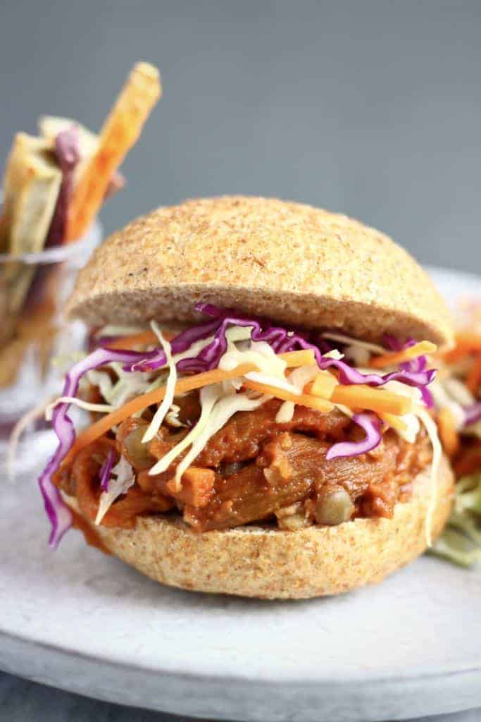 Eggplant Pulled Pork Burger