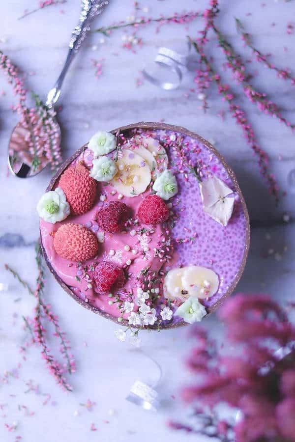 Gorgeous Pink Chia Smoothie Bowl