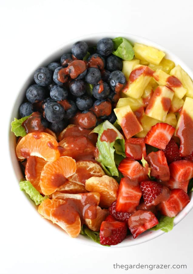 Fruit Salad with Strawberry Vinaigrette