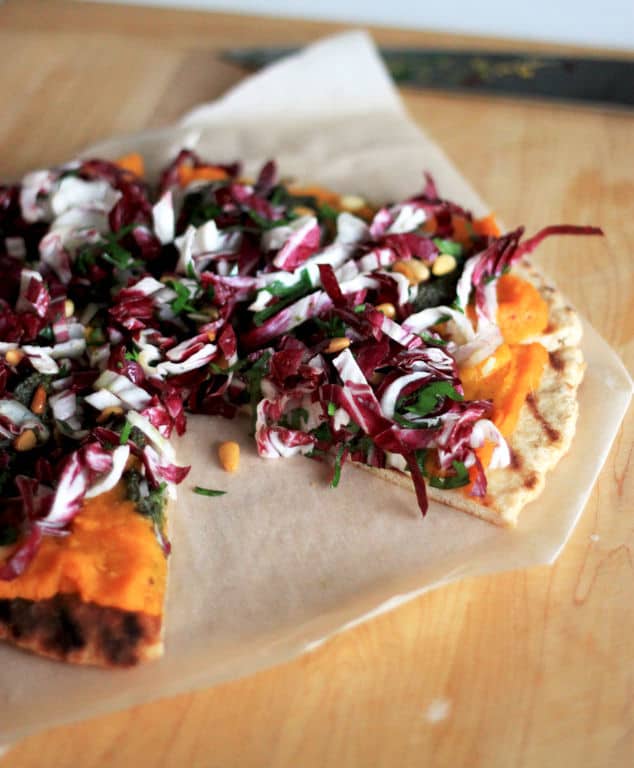 Grilled Butternut and Radicchio Pizza