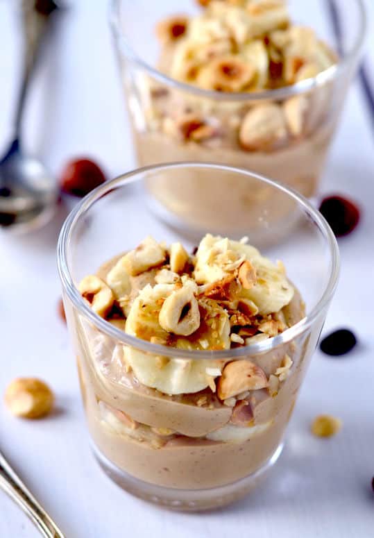 Hazelnut-Coffee Mousse (and Banana Crunch Parfaits)