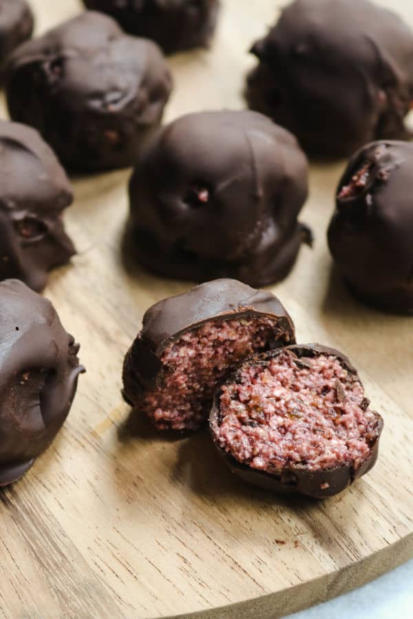 Healthy Chocolate Covered Cherry Truffles