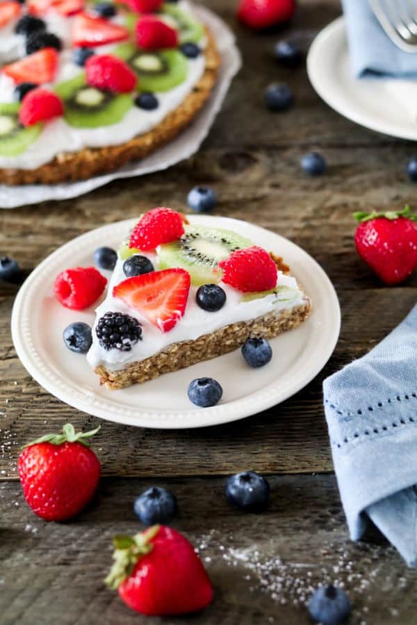 Healthy Fruit Pizza with Fresh Coconut Whip