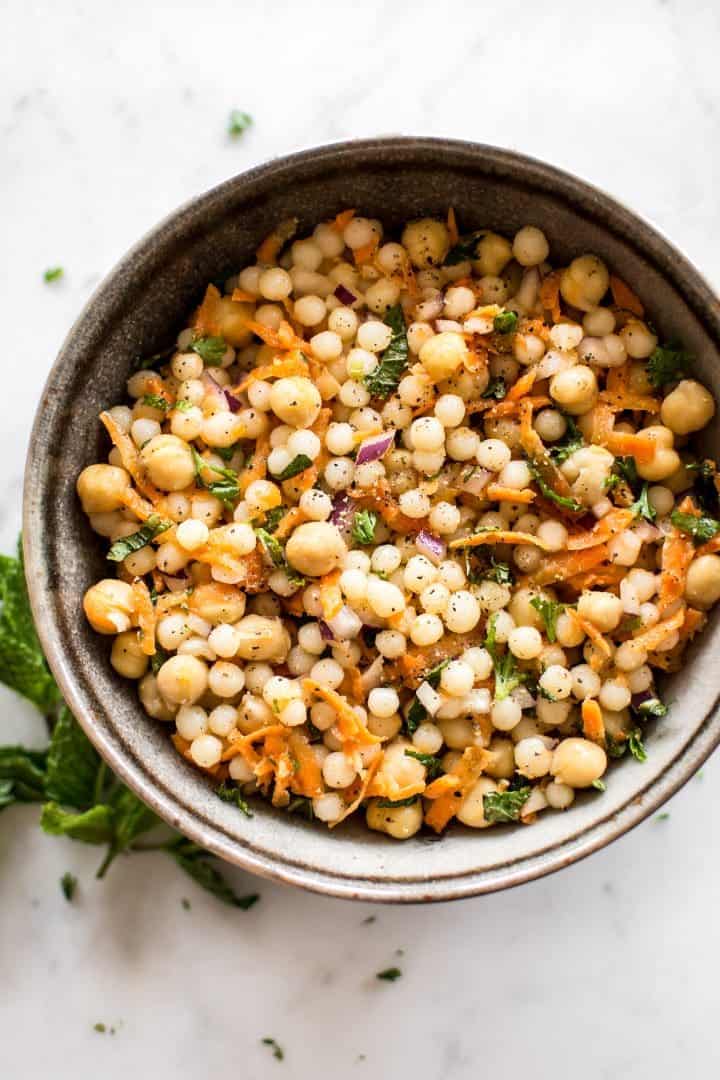 Israeli Couscous Salad with Chickpeas