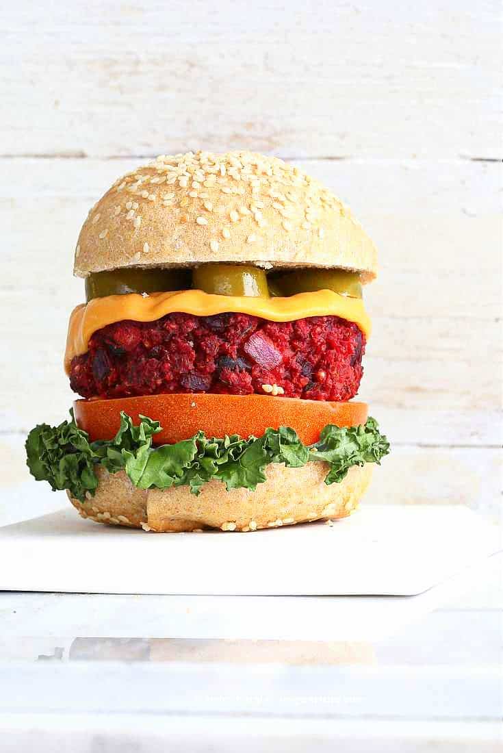 Kidney Bean Millet Beet Burger