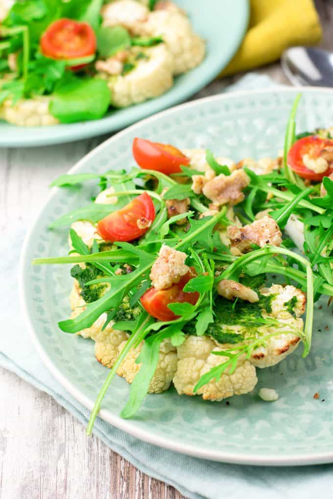 Low Carb Pizza with Kale Pesto