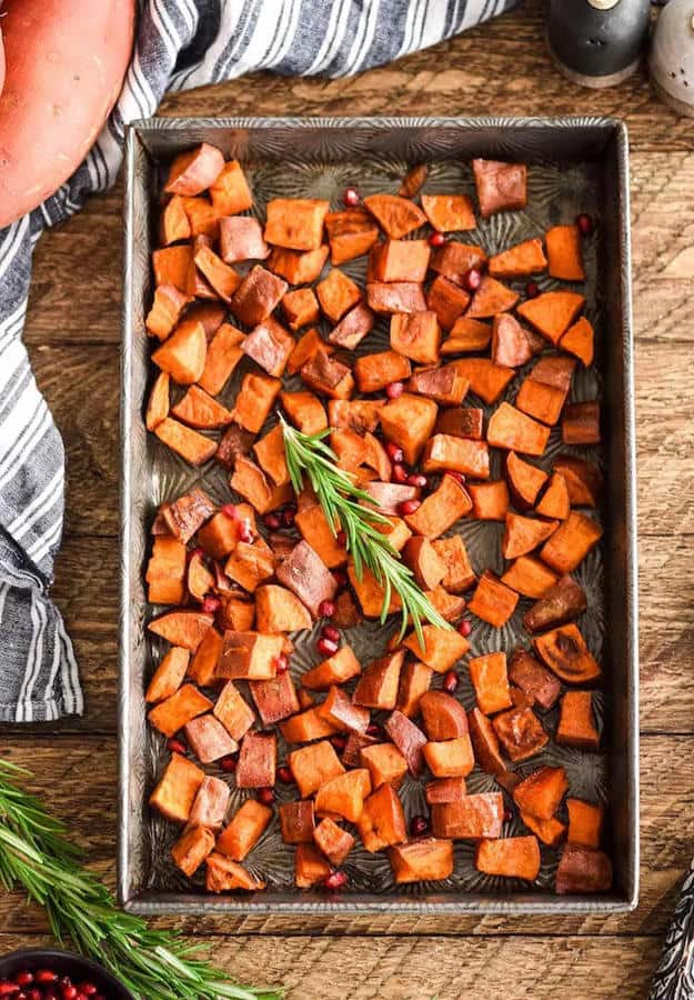 Maple Cinnamon Roasted Sweet Potatoes