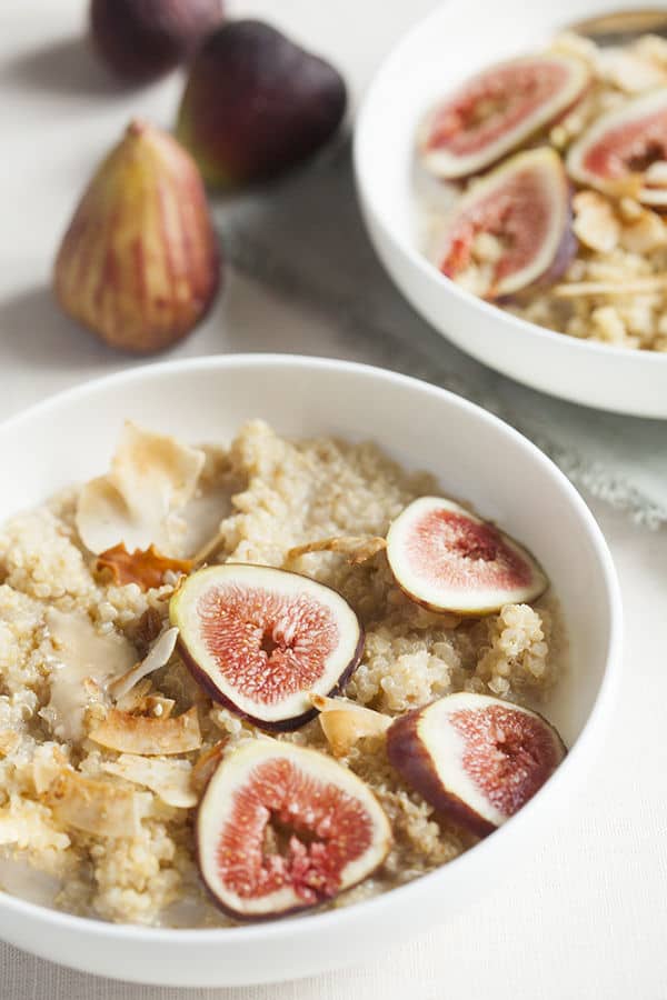 Maple Vanilla Quinoa Porridge with Fresh Figs