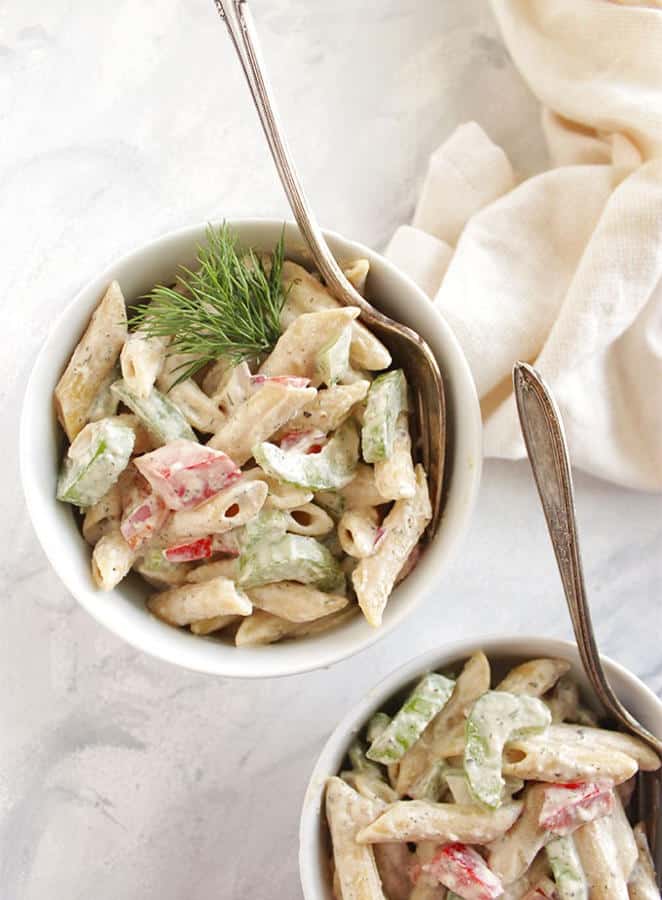 Mayo Free Pasta Salad (Gluten-Free)