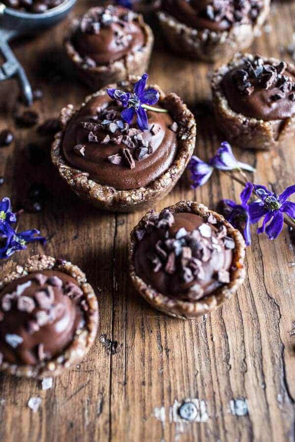Mini Vegan No-Bake Chocolate Mocha Fudge and Coconut Tarts
