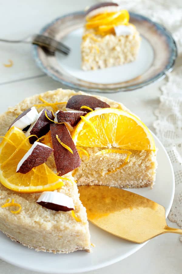 No-Bake Coconut Orange Quinoa Cake