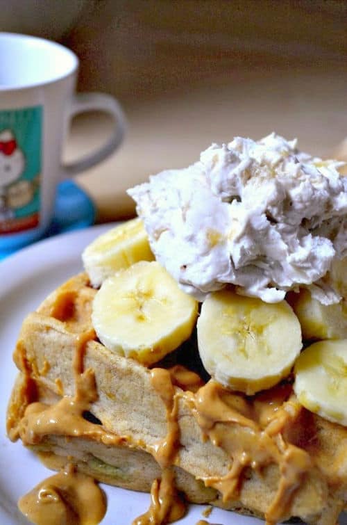 Peanut Butter and Banana Waffles