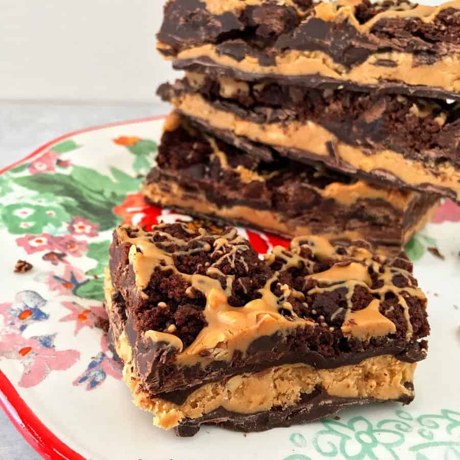 Peanut Butter-Stuffed Brownie Bark