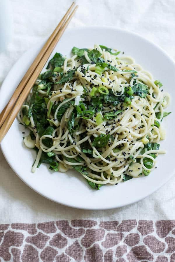 Peanut Spinach Udon