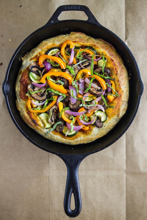 Pizza Pie with Balsamic-Tomato Sauce and Roasted Vegetables