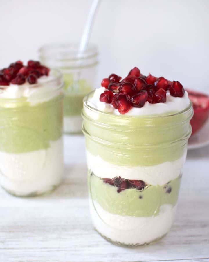 Pomegranate and Matcha Parfait