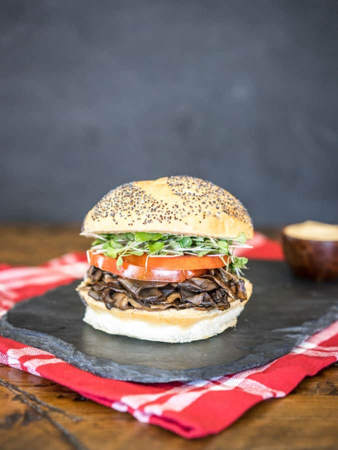 Portobello “Roast Beef” Sandwiches with Chipotle Mayo