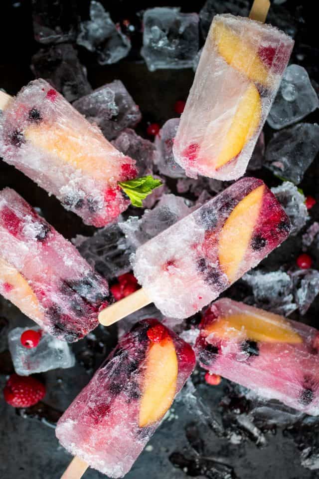 Prosecco Popsicles with Summer Berries