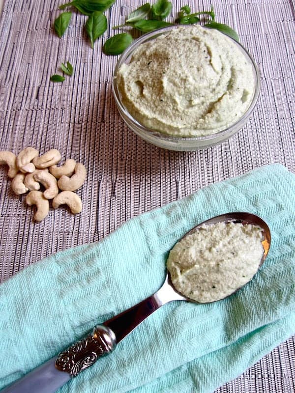 Quick and Easy Cashew Basil Cheese