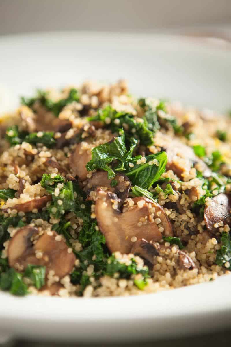 Quinoa Kale Mushroom Salad